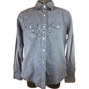 Sherry Cervi X RU Apparel Womens Chambray Western Snap Shirt Medium